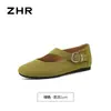 Zapatos ZHR Mary Jane Franceses para Mujer, Novedad Otoño 2026 Planos Estilo Ballet Zapatos Individuales Bajos para el Viaje Diario