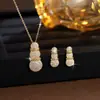 TEMU Colgante Cruz Venta Caliente Moda Simple Collar Full Diamante Set Pendientes Joyería para Mujer Adornos Chapados en Oro Plata Cobre Wholesale