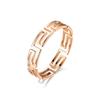 Anillo con Patrón de Gran Muralla Acero de Titanio Europeo y Americano Simple Acero Inoxidable Joyería Anillo de Lujo Ligero Nicho de Alta Gama para Mujer sin Color