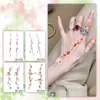 Pegatinas de Tatuaje Coloridas Estilo Chino Flor de Ciruelo Mariposa para Mujeres Impermeables y de Larga Duración Nuevo Estilo Chino Flor de Melocotón Pez Dorado Anillo para Dorso de Mano Brazo Hermoso