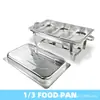 Estufa de Acero Inoxidable Rectangular Plegable para Aislamiento de Alcohol Calentamiento Calentador de Comida para Buffet de Amazon Transfronterizo