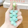 Llavero colgante creativo de racimo de uvas de gelatina acrílica, lindo accesorio para bolsa de pareja, regalo de llavero al por mayor