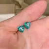 Set de Pendientes y Collar con Flor de Iris Incrustada de Diamantes en Plata de Ley S925 para Mujer, Estilo Japonés, Diseño de Nicho de Alta Gama, Cadena Popular para Clavícula