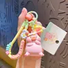 Chaveiro Pingente Girassol Porco Tridimensional Fofo de Desenho Animado Pingente Pequeno Criativo para Bolsa Presente Venda por Atacado