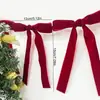 2m Fiesta de Navidad Boda Lazo Arte Latte Banner Lazo de Terciopelo Decoración Arreglo Colgante para Árbol de Navidad