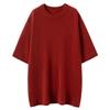 Suéter de Cashmere para Mulheres 100% Cashmere Puro Outono e Inverno Novo Casual Versátil Solto Gola Redonda Pulôver Cor Lisa Tricô Meia Manga