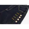 Utiituii Jeans de Botones de Alta Gama Americanos High-Street para Hombre, Pantalones Casuales Sueltos de Mezclilla Cruda Scimitar 001