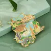Adesivos magnéticos de madeira para geladeira de Xiamen, lembrancinhas turísticas da cidade de Guochao Wenchuang, adesivos de lembrancinhas de atrações turísticas populares.
