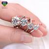 Anillo de Moissanita de 6 Garras de Venta Caliente Transfronterizo Plata S925 Chapado en Oro de 18K Anillo de Moissanita para Mujer