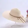 Chapéu de Palha de Aba Larga de Verão Feminino Retrô Proteção Solar de Praia Chapéu de Sol Chapéu Trançado Chapéu de Aba Larga para Viagem Férias Chapéu de Copa Redonda