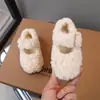 Zapatos Peludos para Niños Otoño e Invierno 2025 Estilo Coreano Felpa Zapatos para Niños Zapatos Peludos con Felpa para Niñas Zapatos de Algodón para Bebé