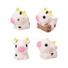 Adornos de Micro Paisaje Linda Vaquita Escritorio de Casa Coche Resina Manualidad DIY Decoración Pequeños Adornos Accesorios