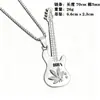 Collar Colgante de Guitarra de Música Hip-Hop Europea y Americana Transfronterizo Cadena de Suéter de Acero de Titanio Disco Callejero Colgante Joyería de Moda