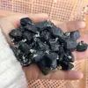 Pedra Natural Turmalina Negra Turmalina Indeterminada Pingente Cristal Pedra Bruta Minério Colar de Aço Inoxidável
