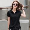 Verano 2025 Nuevo Estilo Camiseta de Solapa de Manga Corta para Mujer Algodón Puro Estilo Coreano Suelta Camisa Polo con Botones Morado Suministro Exterior