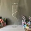 Nueva Cortina de Cuentas Giratoria de Cristal Acrílico para Pasillo de Boda Soporte de Flores para Mesa Principal de Boda Mesa de Exhibición de Cumpleaños Soporte para Pasteles Decoración