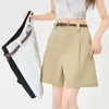 Tiro real pantalones cortos de trabajo para mujer verano finos cintura alta pierna ancha pantalones de traje línea A sueltos casuales ajuste ceñido pantalones de cinco puntos