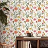 Pegatina de Pared Floral Romántica Autoadhesiva Papel Tapiz Resistente a la Humedad y al Moho Ecológico Lujo Ligero Decorativa para Pared de Dormitorio Armario Renovación
