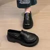 En stock~2026 nuevo modelo mocasines negros de piel genuina para mujer, zapatos cómodos sin cordones que no cansan los pies