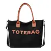 Bolso Tote de Moda y Sencillo, Diseño de Letras Retro, Bolso de Mano Versátil Casual, Bolso Cruzado de Gran Capacidad para Mujer, Moderno para el Trabajo