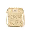 Bolsa de Ombro Trançada Vazada Estilo Floresta para Meninos e Meninas, Bolsa Transversal Infantil Vintage com Franja, Porta-Moedas Fofo com Pingente de Estrela-do-Mar