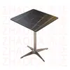 Mesa Cuadrada de Color Nogal para Uso Doméstico, Mesa de Comedor para Uso Comercial, Mesa de Comedor de Madera Maciza para Restaurantes, Mesa de Comedor de Pizarra para Restaurantes de Comida Rápida