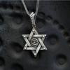 Collar Chiba 925 de plata tailandesa con forma de ojo de Horus y estrella de seis puntas para hombre, moderno colgante retro para parejas de chicos y hombres, combina con todo.