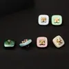 Nuevos Botones Cuadrados de Resina Estilo Chino, Gama Alta, Botones de Camisa Incrustados con Diamantes, Versátiles Accesorios Hechos a Mano para DIY en Cheongsams y Cárdigans