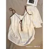 Algodón de Nube Verano Nuevo Estilo Retro Nuevo Estilo Chino Con Almohadillas en el Pecho de Tirantes Sexy Pantalones Cortos Conjunto para Mujer Pijama Ropa para el Hogar