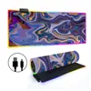 Alfombrilla de Ratón Luminosa RGB Fluida Abstracta Teclado para Gaming E-Sports Alfombrilla Gruesa para Escritorio de Oficina LED Colorida Tamaño Grande