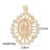 Collar con Colgante Maria Geométrico de Fila de Diamantes de Circonita Chapado en Cobre Dorado de Alta Gama Transfronterizo Europeo y Americano Accesorios para Hombres y Mujeres