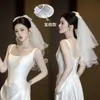 Velo de Novia y Tocados, Accesorios para Fotos de Boda Súper de Ensueño, Velos de Boda Largos y Cortos Estilo Rústico, Velos Pequeños Sencillos para Registro de Matrimonio, Boda