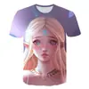 Camiseta Digital 3D Transfronteriza para Hombre Leyenda de Ceda Aliento de lo Salvaje Anime Manga Corta para Adultos