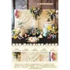 Montaje de decoración para el primer cumpleaños del bebé con tablero KT, ambiente de fiesta de revelación de género estilo hotel con temática coreana, fondo de flores artificiales