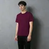 Comércio Exterior Transfronteiriço Camiseta Masculina de Manga Curta Roupa Casual Masculina Cor Sólida Gola Redonda Top Respirável Confortável Solta Tamanho Grande Camada Base