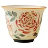 Taza de Té Pequeña de Cerámica con Sello Dorado de Rosa de Fábrica, Juego de Té Kung Fu, Taza de Degustación para Oficina, Taza de Maestro, Taza de Té Personal, Juego de Té