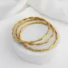 Set de Pulseras Trenzadas de Alambre Cuadrado de Acero Inoxidable Multicapa Apilables Chapadas en Oro de 18 Quilates, Moderno y Elegante, No se Deslustra, Sencillo
