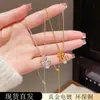 Moda Japonesa Coreana Simple Colgante de Metal con Circonita de Trébol de Cuatro Hojas Collar Temperamento Femenino Lujo Ligero Versátil Sentido del Diseño Cadena para Clavícula