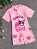 Traje de baño de verano 2025 para niños, traje de baño para niñas de talla pequeña y mediana, traje de baño de manga corta con dibujos animados para niños.