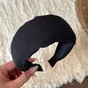 Faixa de Cabeça de Tecido Liso com Pregas Largas Moda Simples Prendedor de Cabelo Faixa de Cabeça para Sair Lavar o Rosto Topo Alto do Crânio Prendedor de Cabelo Acessórios de Cabelo Mulheres