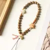 Sándalo Verde Sándalo Perla Cadena para Teléfono Móvil Cordón Antiperdida Gato Lindo Colgante de Perlas Hecho a Mano DIY