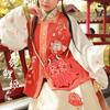 [Qian Li] Bolso de Mensajero Antiguo Bolso Bordado Bolsita Bordada con Pez Dorado Forma de Carpa Koi Accesorios Hanfu Al por Mayor