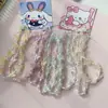Llavero de plástico con perlas, con mariposas dulces de colores transparentes personalizados, temática de bosque estilo coreano, cadena de teléfono moderna anti-pérdida