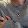 Collar geométrico de circonita con forma de estrella y amor, cadena de clavícula de nicho de lujo, diseño para mujer, estilo moderno y elegante, joyería