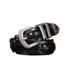 Cinturón Tejido Nuevo de Piel de Vaca de Primera Capa de 3.2 cm de Ancho para Hombre, Piel Genuina, Elegante Retro, Cinturón Casual Tejido de Nicho para Hombre