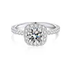 Anillo de Boda Cuadrado Pequeño de Cuatro Garras de Plata 925 con Moissanita Corte Princesa Transfronterizo para Mujer Regalo de Plata 925 Diseño Original