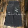 Jeans Masculino Estilo Americano Tendência Retrô Lavado Padrão Hip-Hop Bordado Y2K Primavera e Outono Verão Estilo Fino