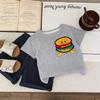 Camiseta Estéreo de Dibujos Animados para Niños Verano 2025 Estéreo Hamburguesa Papas Fritas Tops de Manga Corta para Niños y Niñas Comercio Exterior al por Mayor