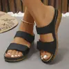 Nuevas sandalias de cuña para mujer talla grande 2026 verano, con velcro, suela gruesa, adecuadas para uso en exteriores, sandalias de playa, venta al por mayor
