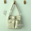 Bolso de gran capacidad para mujer, bolso de mano para estudiantes universitarios, bolso cruzado para computadora, bolso japonés de lona combinable.
